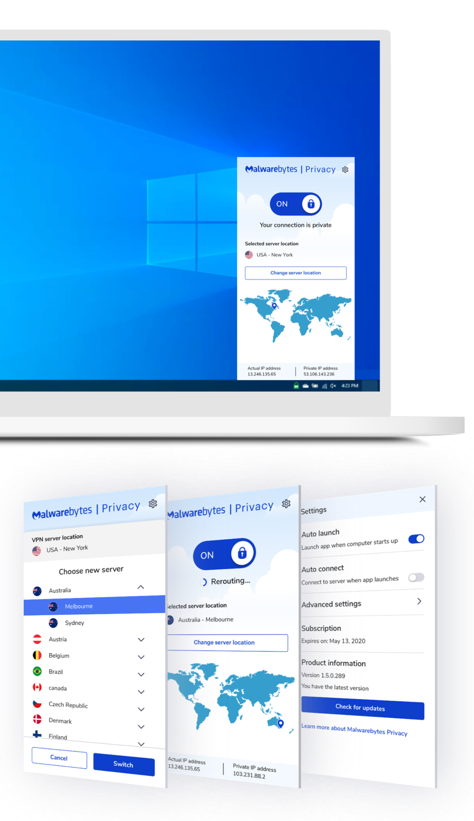 Malwarebytes Privacy VPN product for Windows and Mac